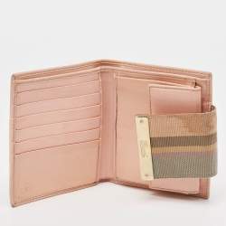 Gucci Beige/Pink GG Canvas and Leather French Flap Wallet