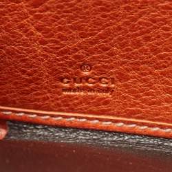 Gucci Beige/Orange GG Canvas and Leather GG Twins Zip Around Wallet