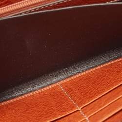 Gucci Beige/Orange GG Canvas and Leather GG Twins Zip Around Wallet