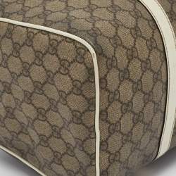 Pre Owned Gucci Beige/White GG Supreme Canvas and Leather Medium Joy Boston Bag
