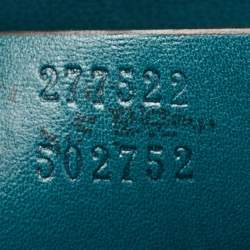 Gucci Teal Blue Leather 1973 Medium Flap Top Handle Bag