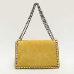 Gucci Yellow Suede Crystal Bow Embroidered Dionysus Shoulder Bag