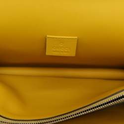 Gucci Yellow Suede Crystal Bow Embroidered Dionysus Shoulder Bag