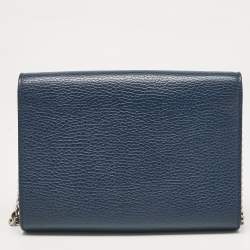 Gucci Dark Blue Leather Mini Dionysus Wallet on Chain 