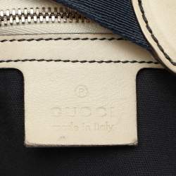 Pre Owned Gucci Blue GG Canvas and Leather Web Hobo