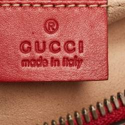 Gucci Red Matelassé Leather Mini GG Marmont Belt Bag