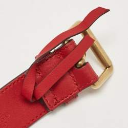 Gucci Red Matelassé Leather Mini GG Marmont Belt Bag