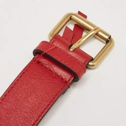 Gucci Red Matelassé Leather Mini GG Marmont Belt Bag