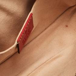 Gucci Red Matelassé Leather Mini GG Marmont Belt Bag