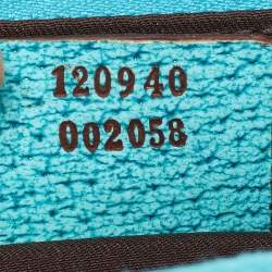 Pre Owned Gucci Beige/Blue GG Canvas and Leather Baguette Bag