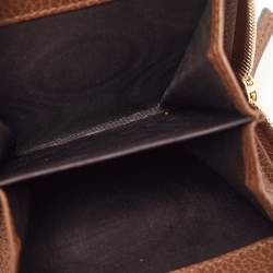 Gucci Beige/Brown GG Canvas and Leather Emblem Zip Mini Wallet