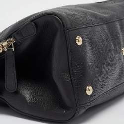 Pre Owned Gucci Black Leather Label Tote