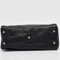 Pre Owned Gucci Black Leather Label Tote