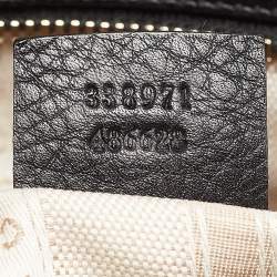 Pre Owned Gucci Black Leather Label Tote