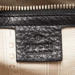 Pre Owned Gucci Black Leather Label Tote