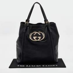 Gucci Black Leather Large Britt Tote