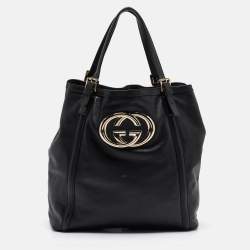 Gucci Black Leather Large Britt Tote