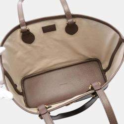 Gucci Coated Canvas Leather Beige Brown Ophidia Small Gg Supreme Tote Bag