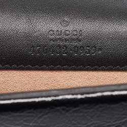 Pre Owned Gucci Dark Blue GG Velvet and Patent Leather Super Mini Dionysus Shoulder Bag