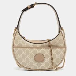 Gucci Beige/White GG Supreme Canvas Mini Ophidia Hobo