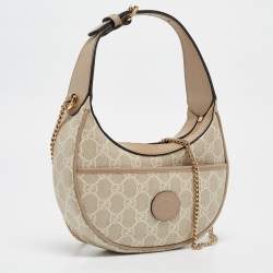 Gucci Beige/White GG Supreme Canvas Mini Ophidia Hobo