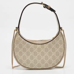 Gucci Beige/White GG Supreme Canvas Mini Ophidia Hobo