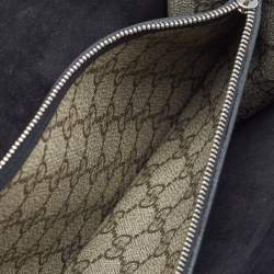 Pre Owned Gucci Beige/Black GG Supreme Canvas and Suede Small Dionysus Shoulder Bag