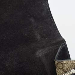 Pre Owned Gucci Beige/Black GG Supreme Canvas and Suede Small Dionysus Shoulder Bag