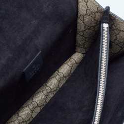 Pre Owned Gucci Beige/Black GG Supreme Canvas and Suede Small Dionysus Shoulder Bag