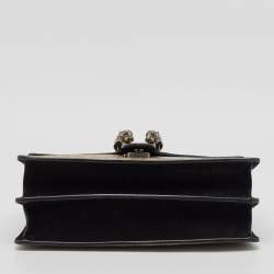 Pre Owned Gucci Beige/Black GG Supreme Canvas and Suede Small Dionysus Shoulder Bag