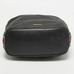 Gucci Black Denim and Leather Web Hobo