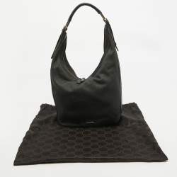 Gucci Black Denim and Leather Web Hobo