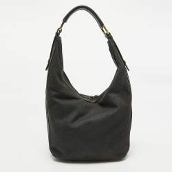 Gucci Black Denim and Leather Web Hobo