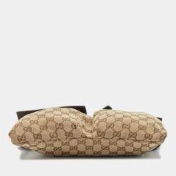 Gucci Beige/Brown GG Canvas and Leather Double Pocket Belt Bag