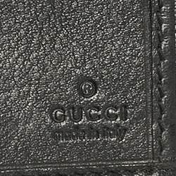 Gucci Black Guccissima Leather New Ladies Web Continental Wallet