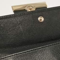 Gucci Black Guccissima Leather New Ladies Web Continental Wallet