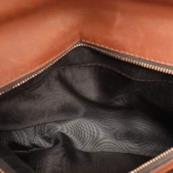 Pre Owned Gucci Brown Leather Large New Bamboo Top Handle Bag