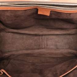 Pre Owned Gucci Brown Leather Large New Bamboo Top Handle Bag