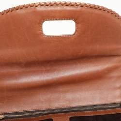 Pre Owned Gucci Brown Leather Large New Bamboo Top Handle Bag