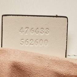 مملوكة مسبقًا Gucci Off White Matelassé Leather Super Mini GG Marmont Shoulder Bag