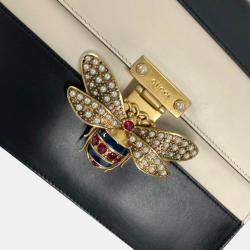 Gucci Black x White Bijoux Faux Pearl Shoulder Bag