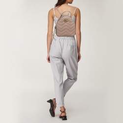 مملوكة مسبقًا Gucci Beige Matelassé Leather GG Marmont Backpack