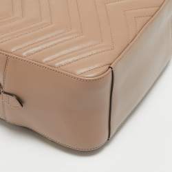 مملوكة مسبقًا Gucci Beige Matelassé Leather GG Marmont Backpack