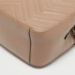 مملوكة مسبقًا Gucci Beige Matelassé Leather GG Marmont Backpack