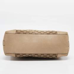 Pre Owned Gucci Beige GG Canvas and Leather Miss GG Hobo