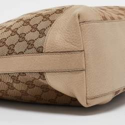Pre Owned Gucci Beige GG Canvas and Leather Miss GG Hobo