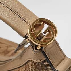 Pre Owned Gucci Beige GG Canvas and Leather Miss GG Hobo