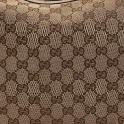 Pre Owned Gucci Beige GG Canvas and Leather Miss GG Hobo