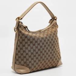Pre Owned Gucci Beige GG Canvas and Leather Miss GG Hobo