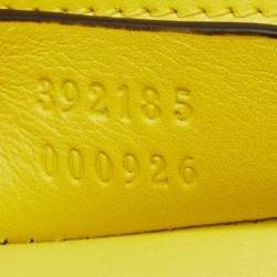 Pre Owned Gucci Yellow Satin GG Crystals Broadway Clutch